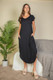 Hidden Pocket Batwing Sleeve V Neck Long Dress-52334