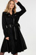 Waist Belt Tacked Faux Suede Coat Solid Coat-42495