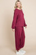 Two Tone Solid Warm And Soft Hacci Brush Loungewear Set-43329