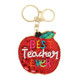 Best Teacher Ever Bead Embroidered Apple Keychain-51971