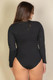 Plus solid long sleeve round neck bodysuit-45022