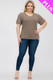Plus Size Basic Short Sleeve T-shirt-44290