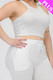 Plus Size Crop Tank Top & Ruched Pants Set-44279 Plus Size Crop Tank Top & Ruched Pants Set-44279