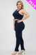 Plus Size Crop Tank Top & Ruched Pants Set-44278 Plus Size Crop Tank Top & Ruched Pants Set-44278