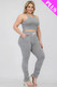 Plus Size Crop Tank Top & Ruched Pants Set-44273 Plus Size Crop Tank Top & Ruched Pants Set-44273