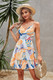 Tie Dye V Neck Sleeveless Ruffle Hem A Line Dress-49122 Tie Dye V Neck Sleeveless Ruffle Hem A Line Dress-49122