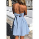Off Shoulder Open Back Knot Pleated Mini Dress-49102 Off Shoulder Open Back Knot Pleated Mini Dress-49102