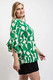 Geometric print ruffled bell sleeve woven top-44806 Geometric print ruffled bell sleeve woven top-44806