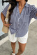 Plus Size Plaid Pocket Short Sleeve Loose Blouse-49941