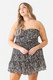 Plus Floral Print Ruched Ruffle Smocked Back Top & High Waist Flare Hem Mini... Plus Floral Print Ruched Ruffle Smocked Back Top & High Waist Flare Hem Mini...