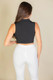 Solid Ribbed Polo Neck Tank Top-44426 Solid Ribbed Polo Neck Tank Top-44426