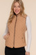 Suede Piping Quilted Padding Vest-44393
