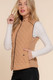 Suede Piping Quilted Padding Vest-44393