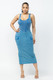 Acid Washed Cargo Midi Dress-44002