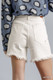 High Rise Denim Shorts With Raw Hem-35192