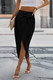 Solid Twist Wrap Assassin Fit Skirt-49123