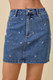 Mini Denim Skirt With All Over Ribbon Bow          -48884