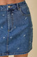 Mini Denim Skirt With All Over Ribbon Bow          -48884