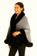Ombre Faux Fur Trim Cape Wrap-53682