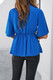V Neck Peplum Tie Front Short Bell Sleeve Shirt-50544