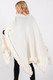 Faux Fur Trim Cape With Closure-51387