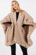 Faux Fur Trim Cape With Closure-51387