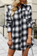 Plaid Single Pocket Button Down Loose Outerwear-48464
