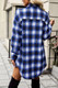 Plaid Single Pocket Button Down Loose Outerwear-48464