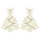 White Christmas Tree Post Earrings-52290