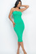 Strapless Tube Bodycon Midi Dress-52344
