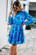 Color Block Hem Ruffle Printing Loose Fit Midi Dress-50584