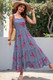 Plaid Lobster Print A Line Ruched Dress-50575