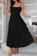 Solid Sleeveless Smocked Tiered Maxi Cami Dress-50063
