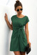 Solid Twist Knot Front Short Sleeve Tee Fit Dress-50059