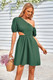 One Shoulder Puff Sleeve A Line Dress-49954