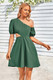One Shoulder Puff Sleeve A Line Dress-49954