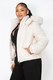 Insulated Zip-up Faux Fur Hooded Jacket -44950