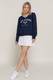 Long slv v-neck embroidered sweatshirt        -45042