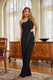 One Shoulder Strap Draped Layer W Rhinestone Sets-51925