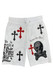 Mens Chrome Cross Skull Shorts-48941