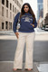 Plus Size Graphic Kangaroo Pocket Drawstring Hoodie-45807