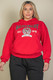 Plus Size Graphic Kangaroo Pocket Drawstring Hoodie-45807