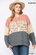 Color Block And Leopard Pattern Mixed Pullover Sweater-38325