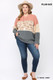 Color Block And Leopard Pattern Mixed Pullover Sweater-38325