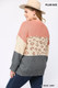 Color Block And Leopard Pattern Mixed Pullover Sweater-38325