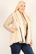 Plus Size Faux Fur Vest Jacket With Open Front, Hi-lo Hem, And Pockets-37737
