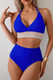 Two Pieces Elastic Band Halter Ruched Bikini-49383