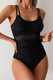 Solid Square Beck Double Strap Mesh Swimsuit-49370