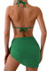 Halter Hollow Out Pleated Wrap Knot Bikini-49341