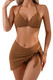Halter Hollow Out Pleated Wrap Knot Bikini-49341